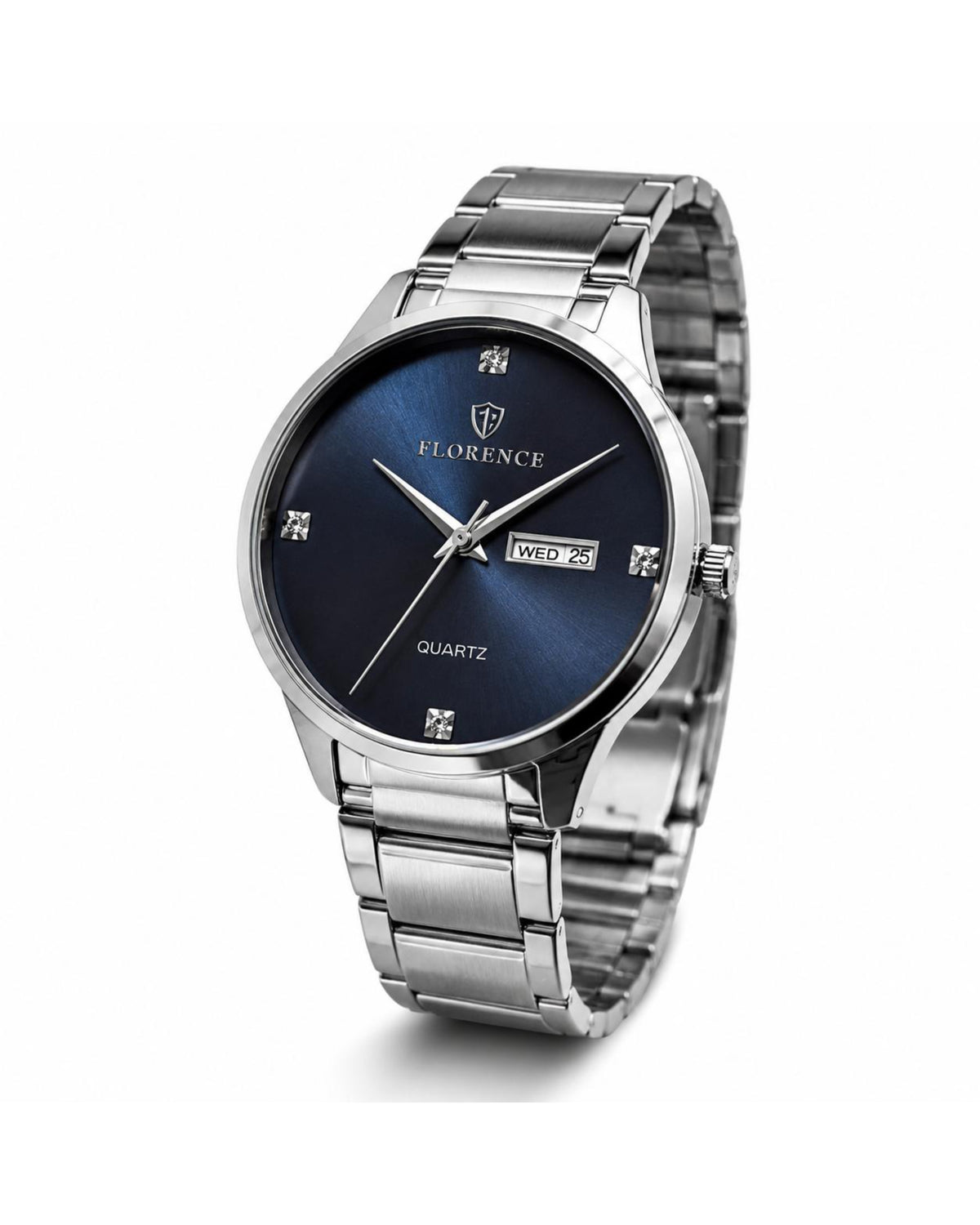 Florence Silver Blue Day-Date Men's Watch – additional product detail view 4 | Trezora Watches