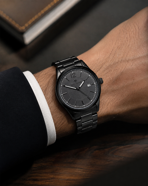 Diamond Blue Full Black Men's Watch – additional product detail view 2 | Trezora Watches