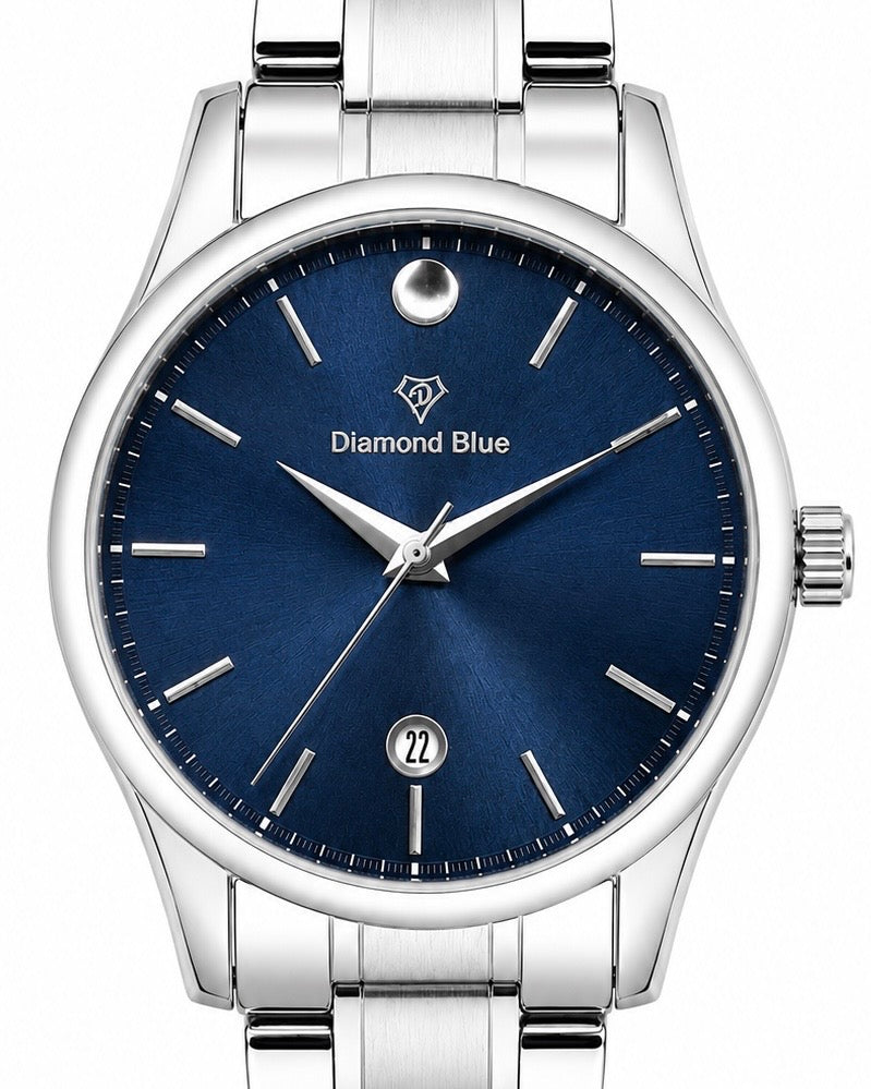 Diamond Blue Silver Blue Dial Men's Watch – additional product detail view 3 | Trezora Watches