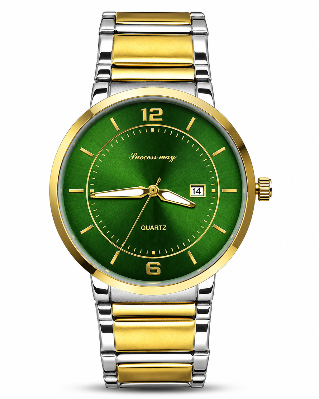 Success Way Two-Tone Green Dial Men's Watch – front product view | Trezora Watches