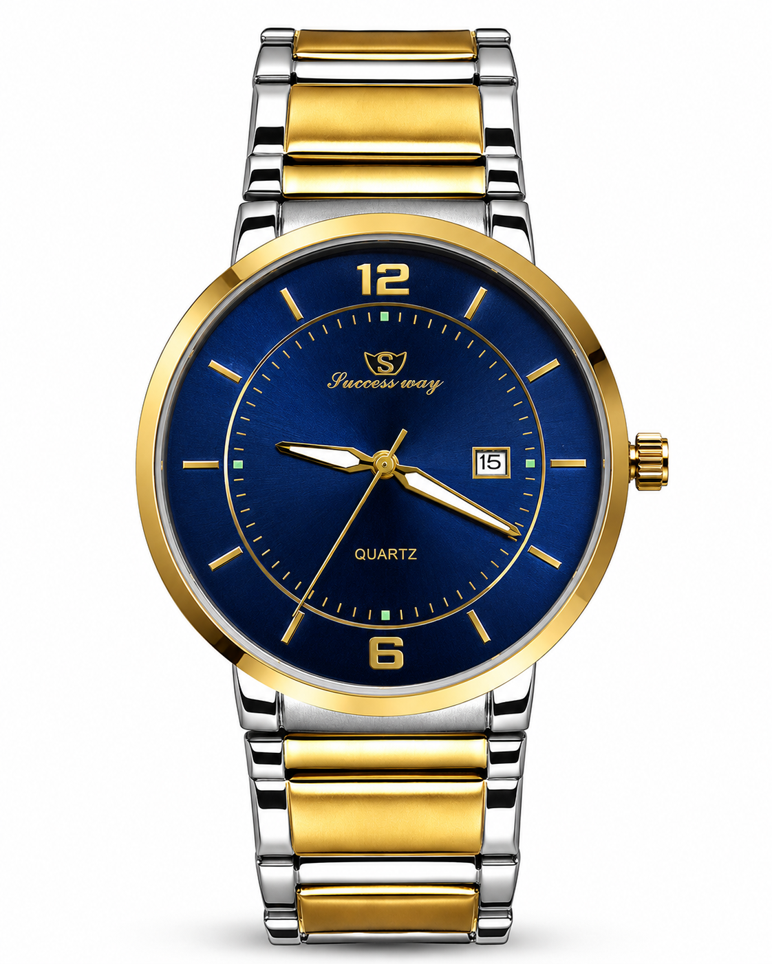 Success Way Two-Tone Blue Dial Men's Watch – front product view | Trezora Watches