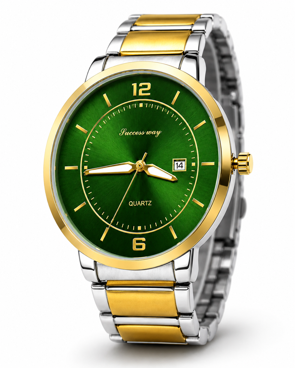 Success Way Two-Tone Green Dial Men's Watch – additional product detail view 4 | Trezora Watches