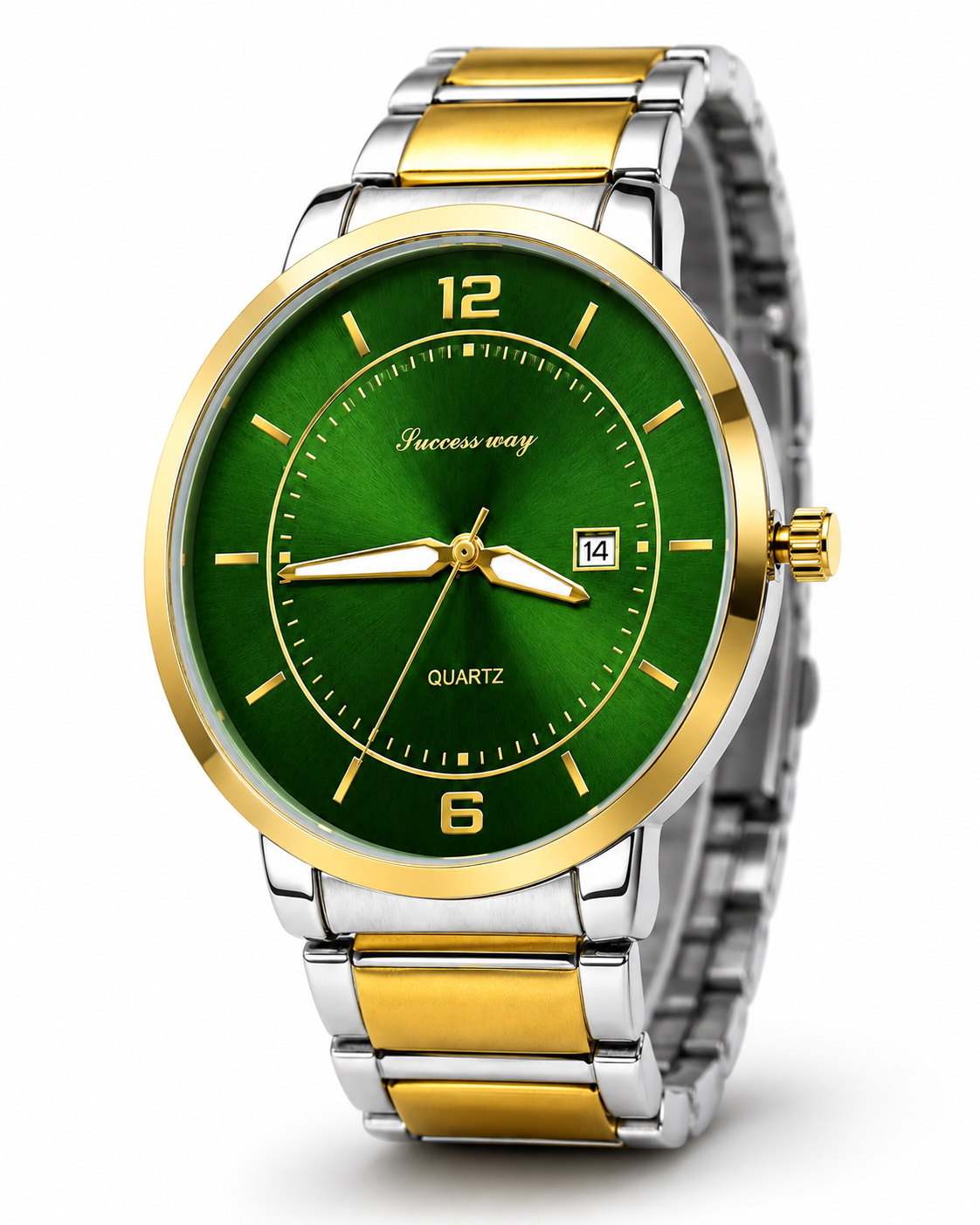 Success Way Two-Tone Green Dial Men's Watch – additional product detail view 4 | Trezora Watches