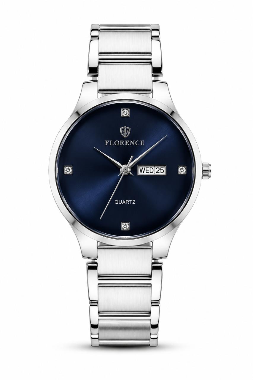 Florence Prestige Silver Blue | Day-Date | 42 mm
