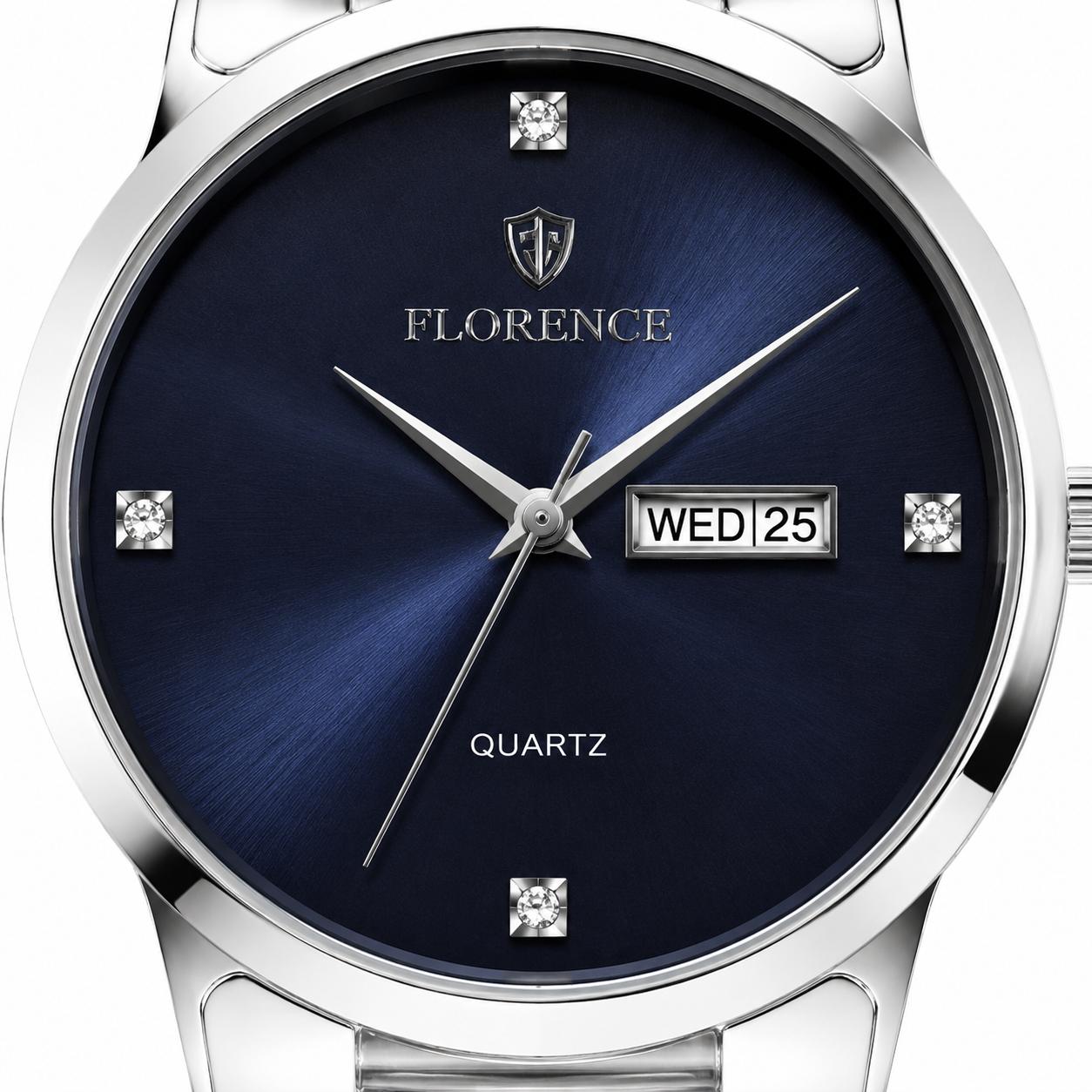 Florence Prestige Silver Blue | Day-Date | 42 mm