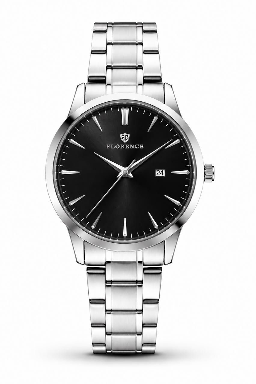 Florence Executive Silver Black | 42 mm