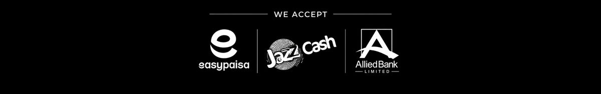 Secure payment methods including Cash on Delivery, JazzCash, Easypaisa and bank payment