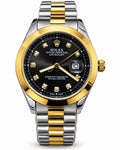 Two-tone black dial automatic men's watch front view
