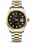 Two-tone black dial automatic men's watch front view